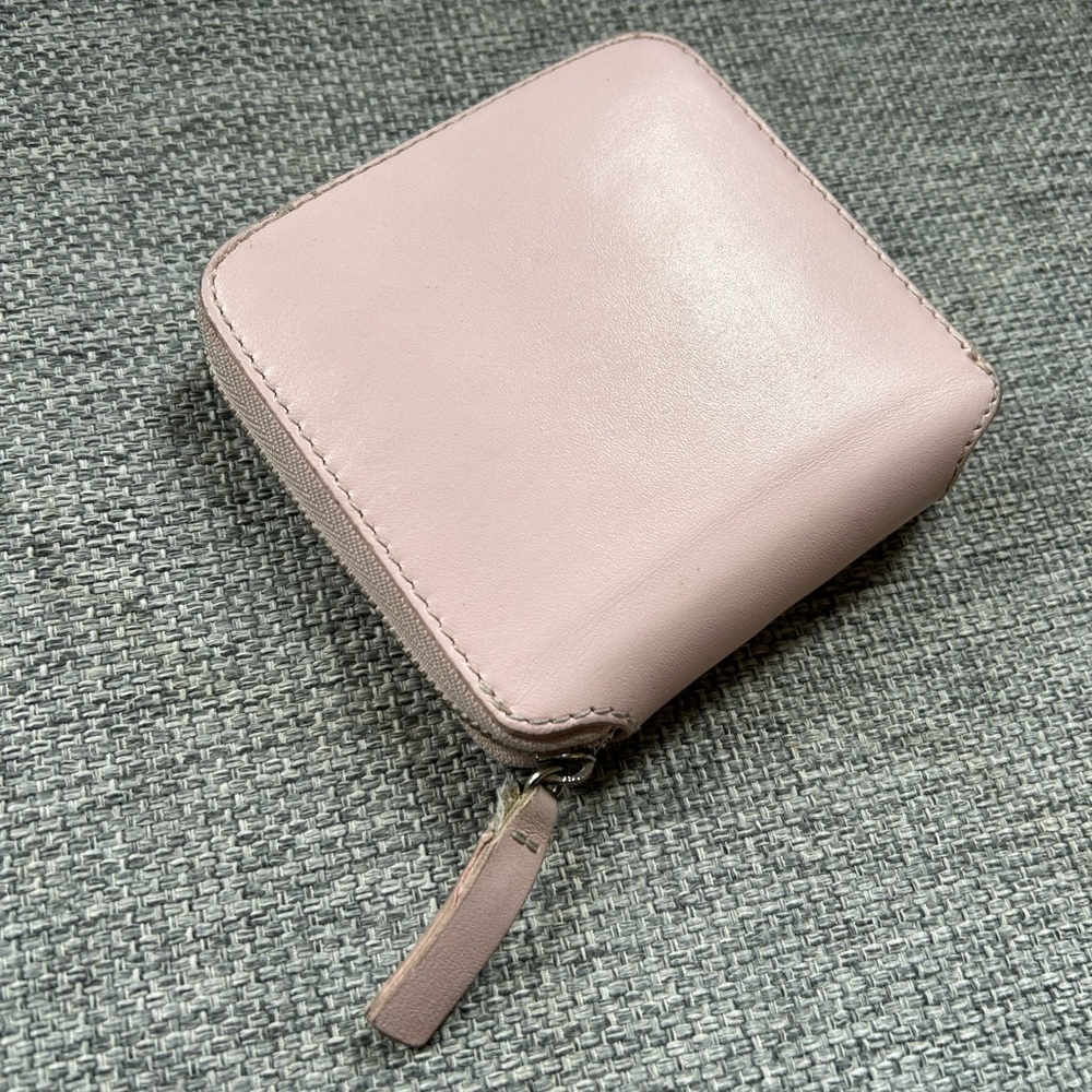Baggu Square Leather Wallet in Soft Pink
